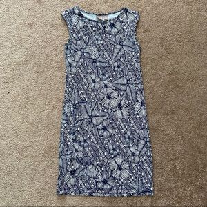 Chico's Sleeveless Dress Abstract Floral Print Viscose Size 0